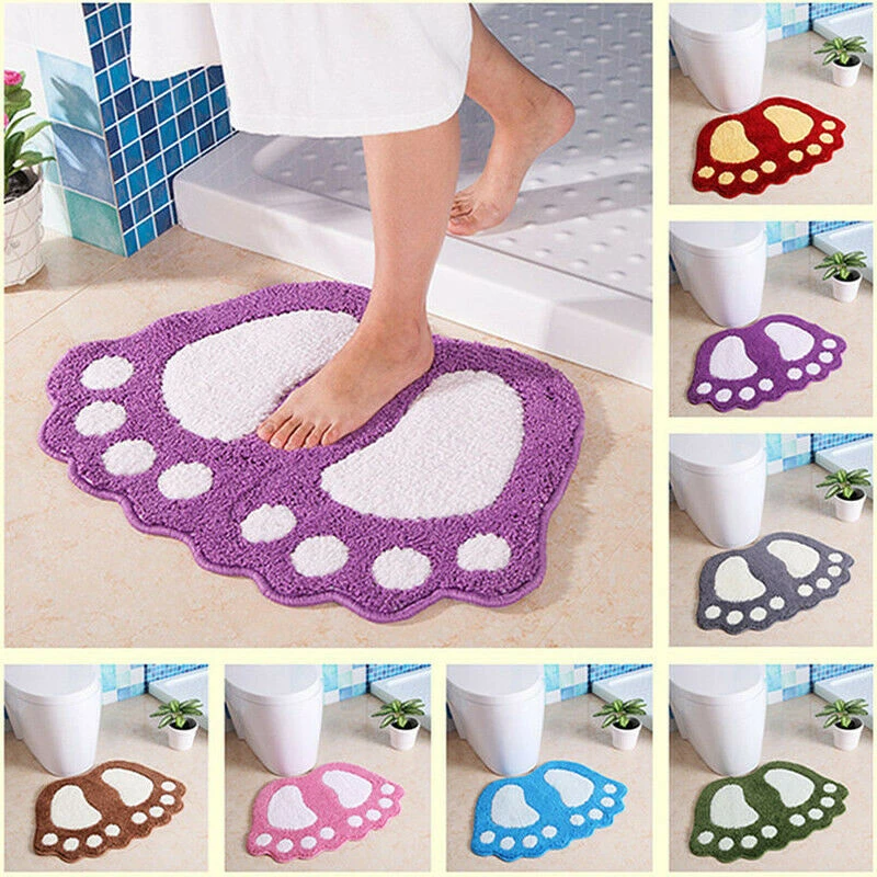 Soft Non Slip Bath Mat Bathroom Rug Absorbent Microfiber Shaggy Mat 40 x 57 cm