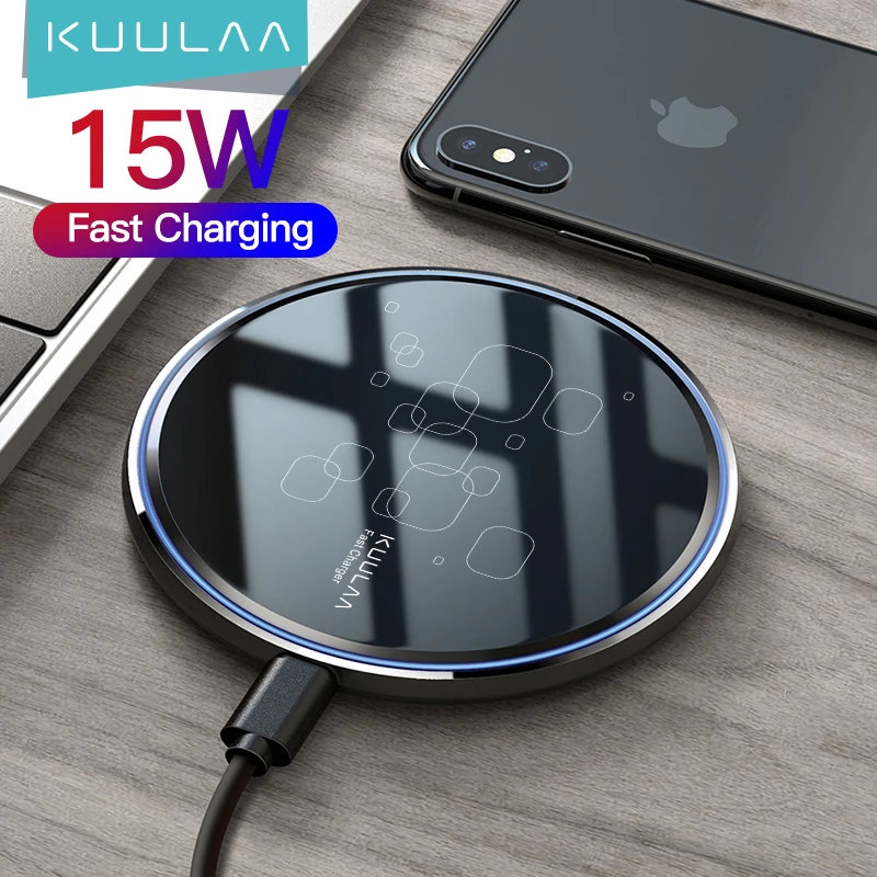 KUULAA Qi Wireless Charger 15W Phone charger For xiaomi mi 11 10s Wireless Charging Pad For iphone 13 12 11 pro max mini x xr