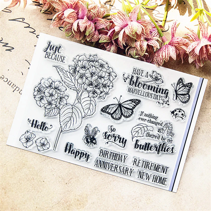 10.5x15cm Spring flowers Transparent Clear Stamps Silicone Seals Roller Stamp DIY scrapbooking photo album/Card Making wedding