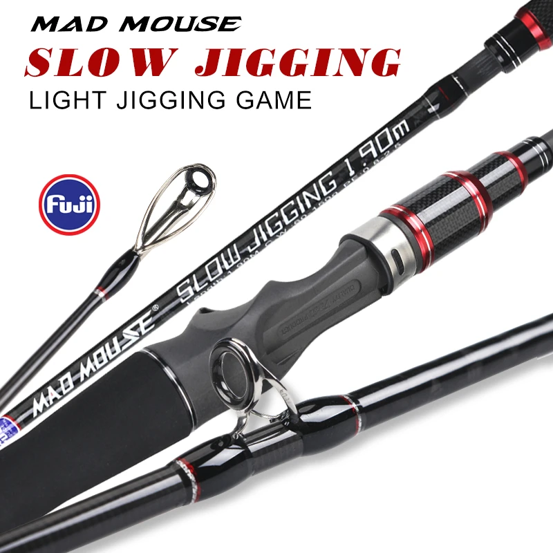 NewJapan full fuji parts MADMOUSE slow jigging rod 1.9M 12kgs lure weight 60-150g  boat rod spinning/casting Ocean Fishing Rod