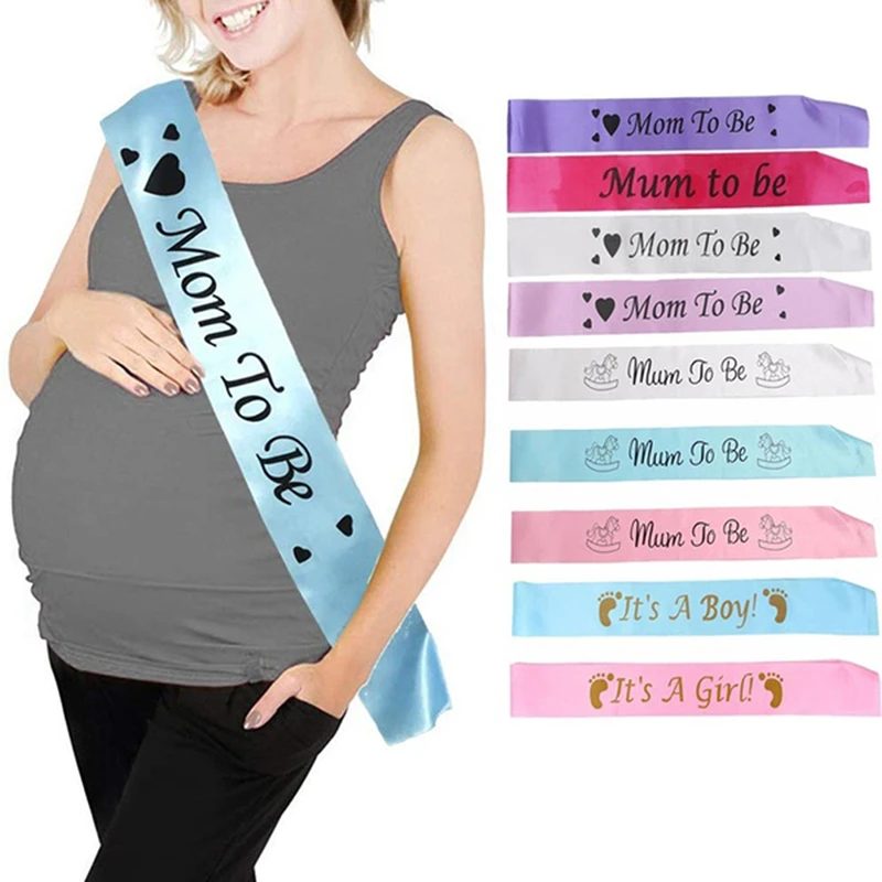 Newborn Party Decoration Pregnant Mom Favor Gift Mommy Mum To Be Sash Baby Boy Girl Baby Shower Decoration Sash156x9.5cm