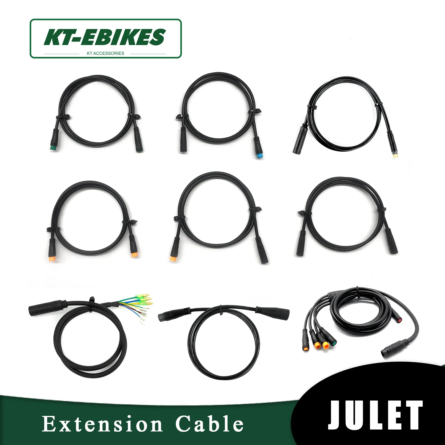 Julet Cable Ebike 2 3 4 5 Pin Conversion Convert Line Waterproof Extension Cable Wire for Throttle Display Ebrake Light