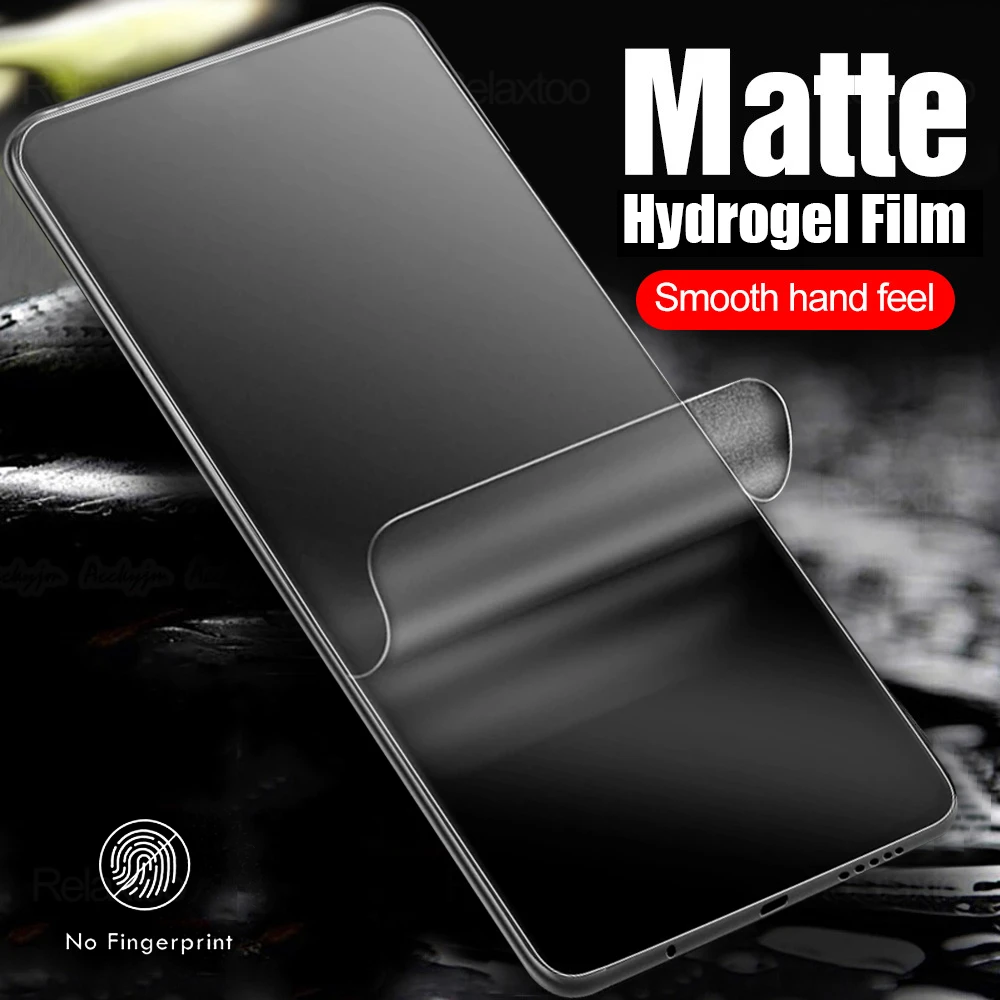 2pcs matte hydrogel soft film for Xiaomi Redmi note 10 9s 9t 9 8 pro 7 8t 9a 9c nfc poco f3 no fingerprint screen protector film