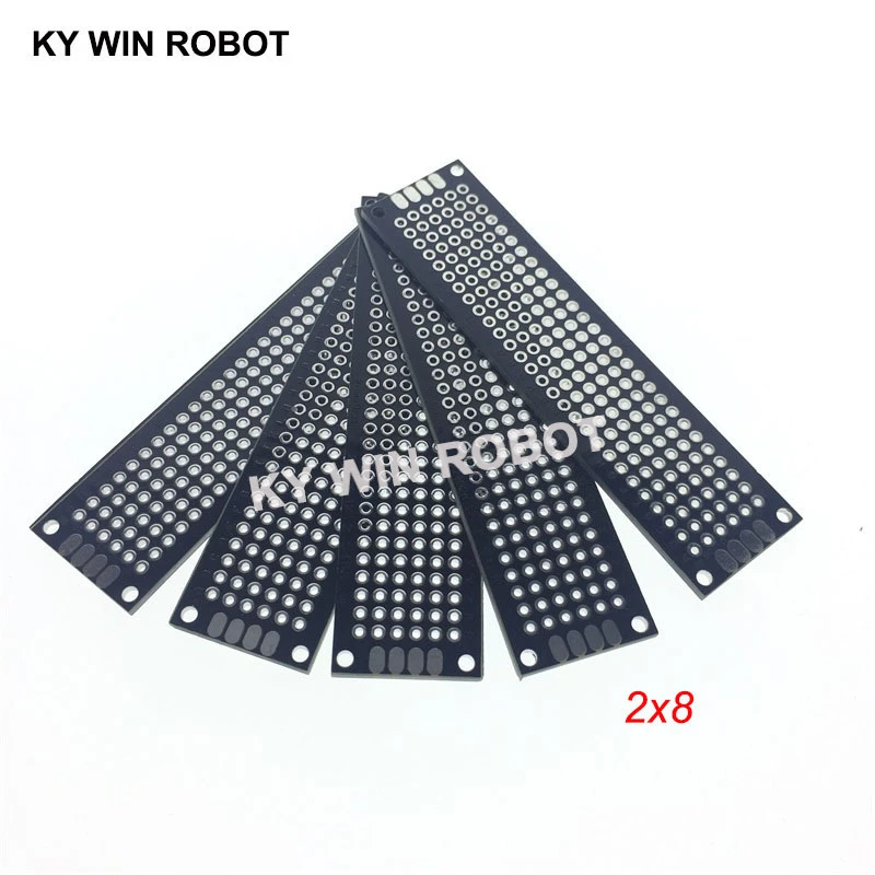 5pcs 2x8cm 20x80 mm Black Double Side Prototype PCB Universal Printed Circuit Board Protoboard For Arduino