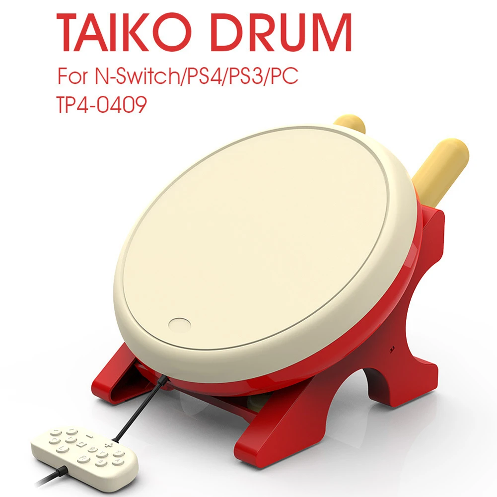 4 in 1 Taiko Drum Accessory Video Game Player Controller Assitant Console for Sony PS4/PS3/Nintendo Switch for joycon-compatible