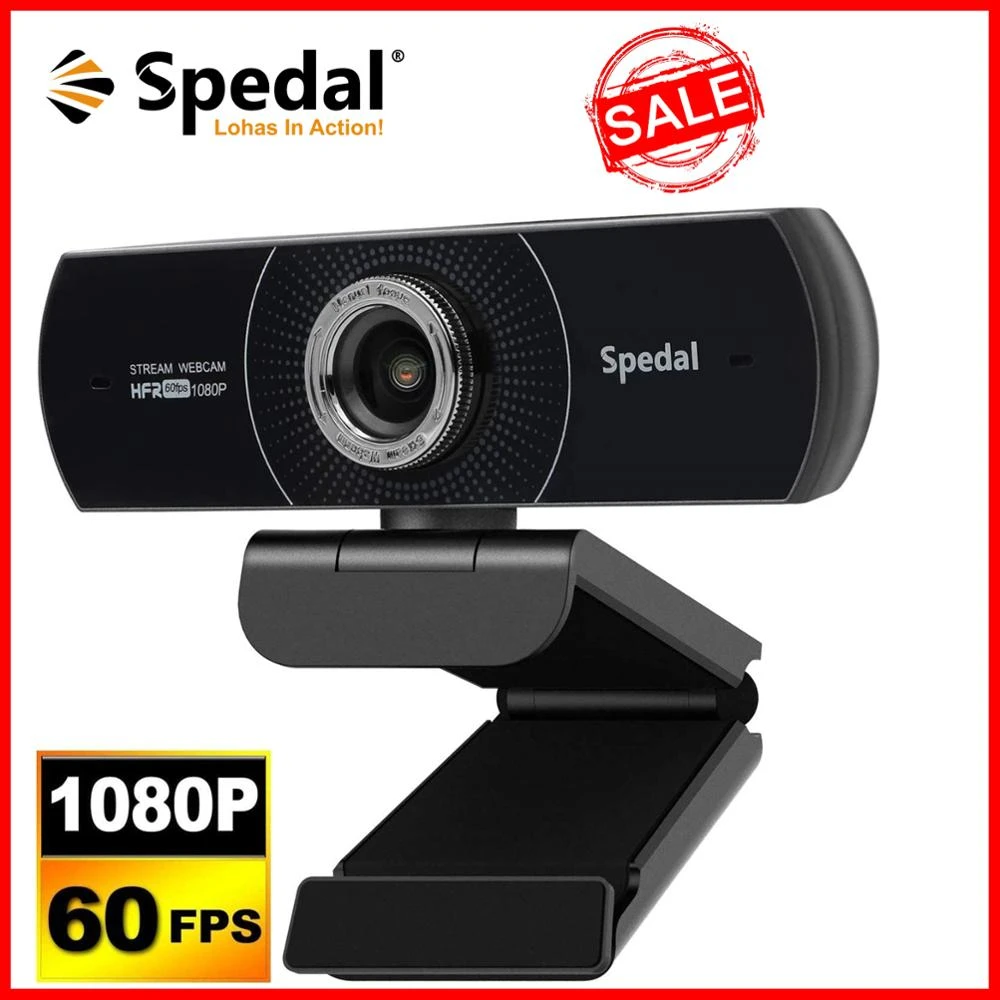 Spedal MF934H 1080P Hd 60fps Webcam with Microphone for Desktop Laptop Computer Meeting Streaming Web Camera Usb [Software]