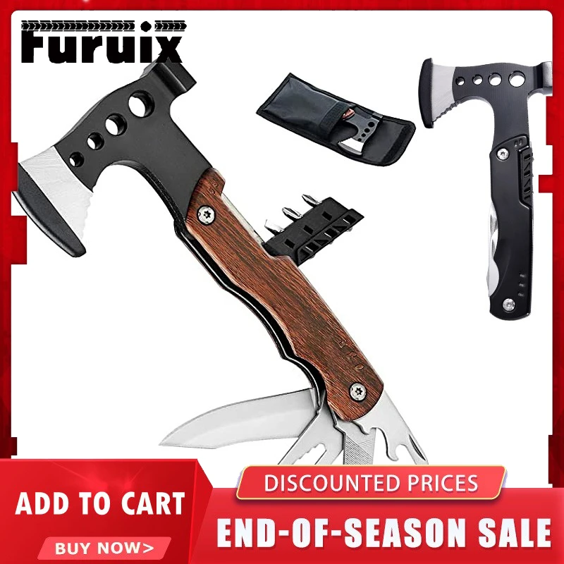 FURUIX Multifunctional Hammer Portable Folding Multi-purpose Outdoor Survival Camping Gear Machete Knife Pliers Tactical Tools