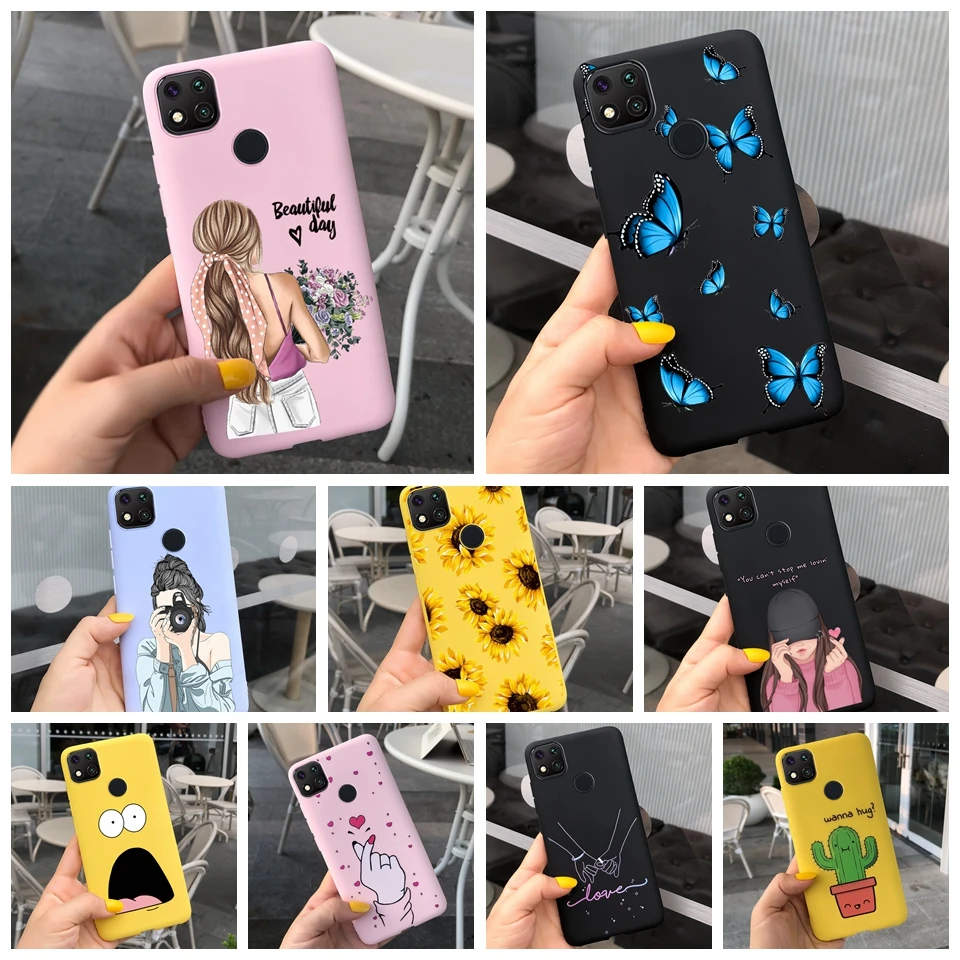 Silicone Phone Case For Xiaomi Redmi 9C 9 C NFC Cartoon Couple Cactus Soft TPU Back Cover For Redmi 9C Redmi9c Redmi Note 9s 9T