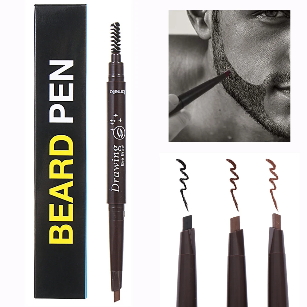 Fashion Men Beard Makeup Enhancer Moustache Coloring Beard Filler Tools Anti Hair Loss Facial Whiskers Waterproof Styling Pen