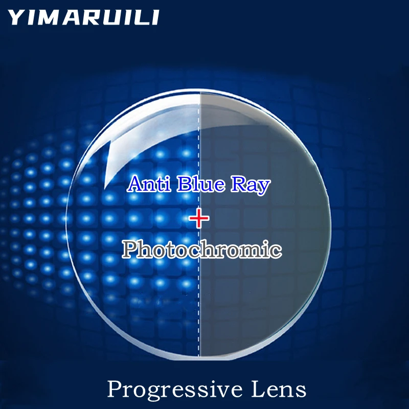 1.56/1.61/1.67/1.74 Progressive Anti Blue Ray And Photochromic Lens Multifocal Myopia Resin Lens 1 pair Of Custom Lenses