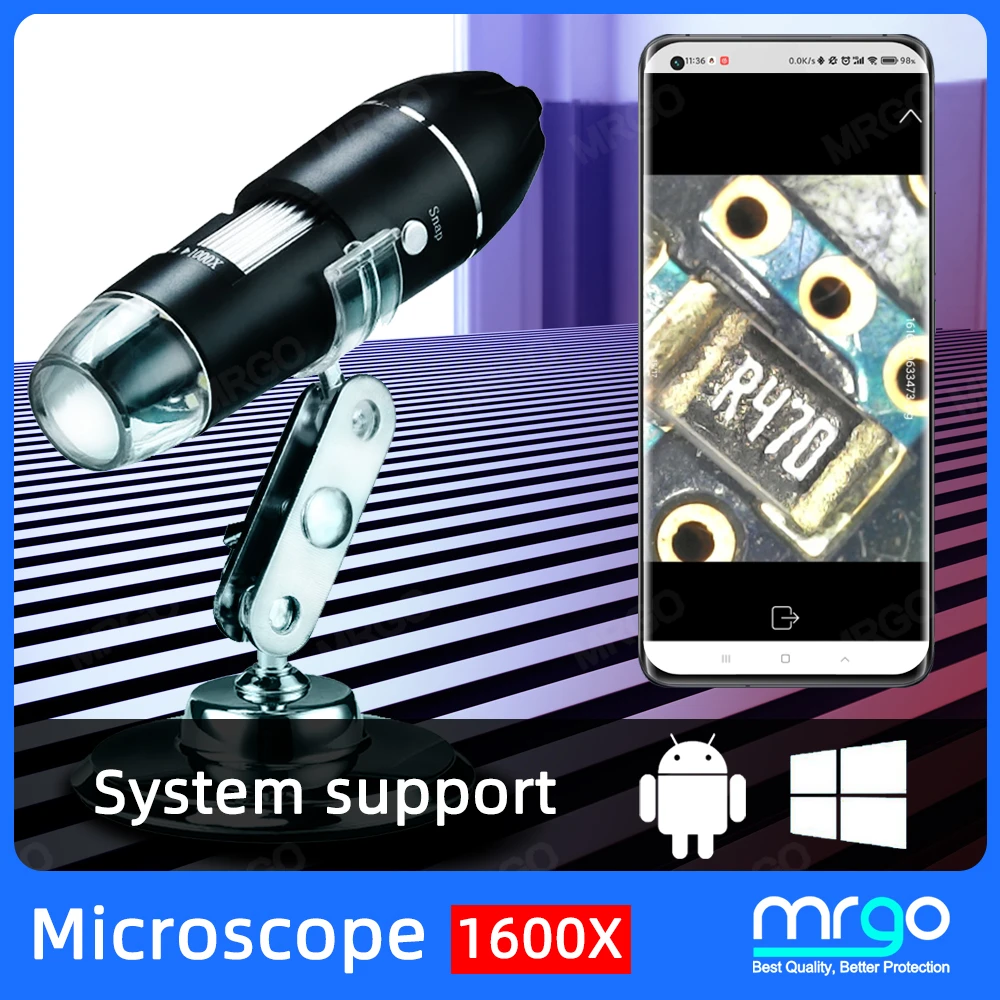 Digital Microscope USB trinocular Electronic cell Phone Digital Microscope For Soldering 8 LED Magnifier Type C Endoscope Camera