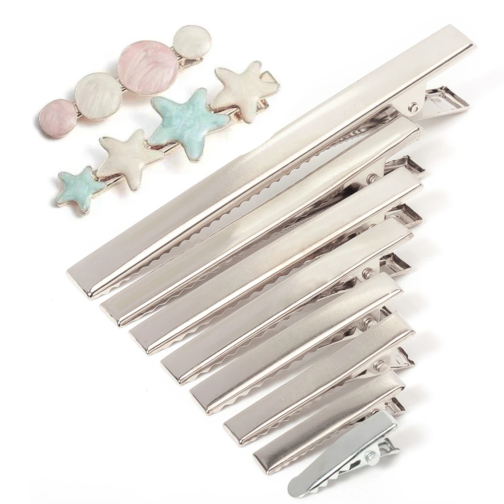 20pcs 40pcs Hair Clips 24mm-97mm Single Prong Alligator Hairpin Teeth Blank Setting Accessories for Jewelry Making DIY Hair Clip