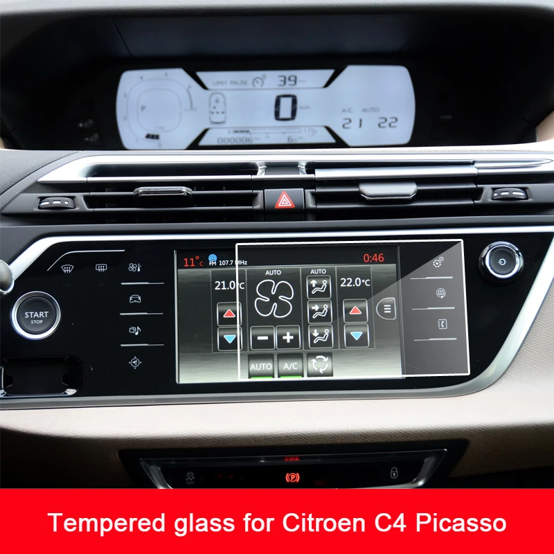 Tempered Glass Film For Citroen C4 Picasso Car GPS Navigation HD Clear Media Touch Screen Protector 2014-2017 year