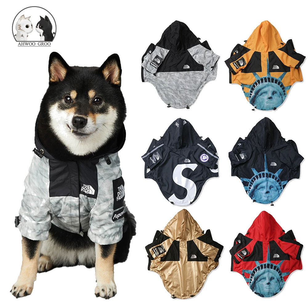 Dog Raincoat Jacket Fashion Waterproof Mesh Breathable Dog Clothes Outdoor Puppy Pet Hooded Rain Coat for Small Medium Dogs Cats