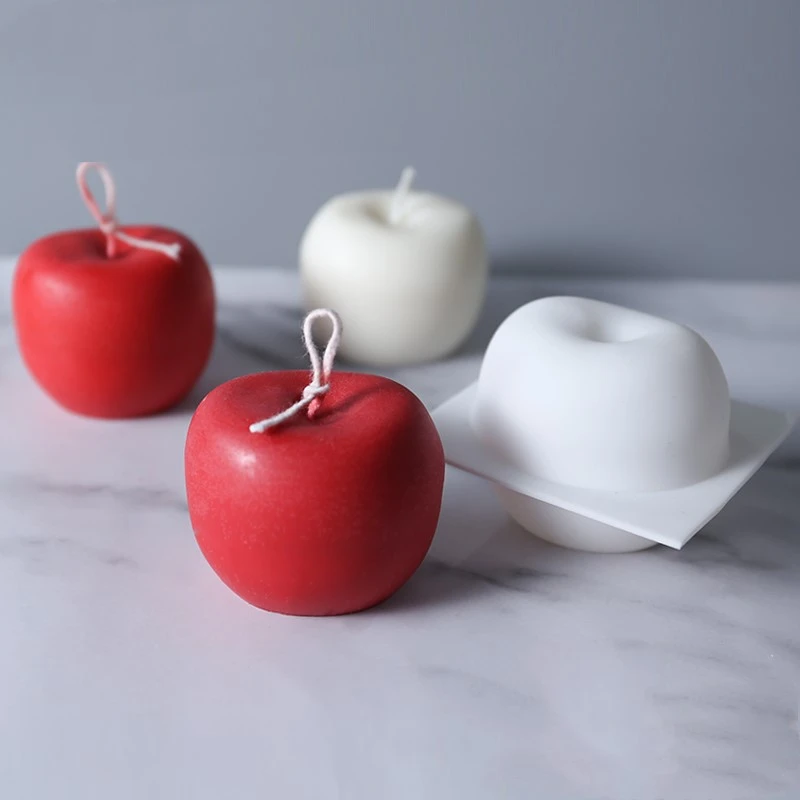 Apple Candles mold Christmas' Eve Parties Gifts wedding Party decoration Apple Shape Silicone soap Molds For Cake Mousse mould