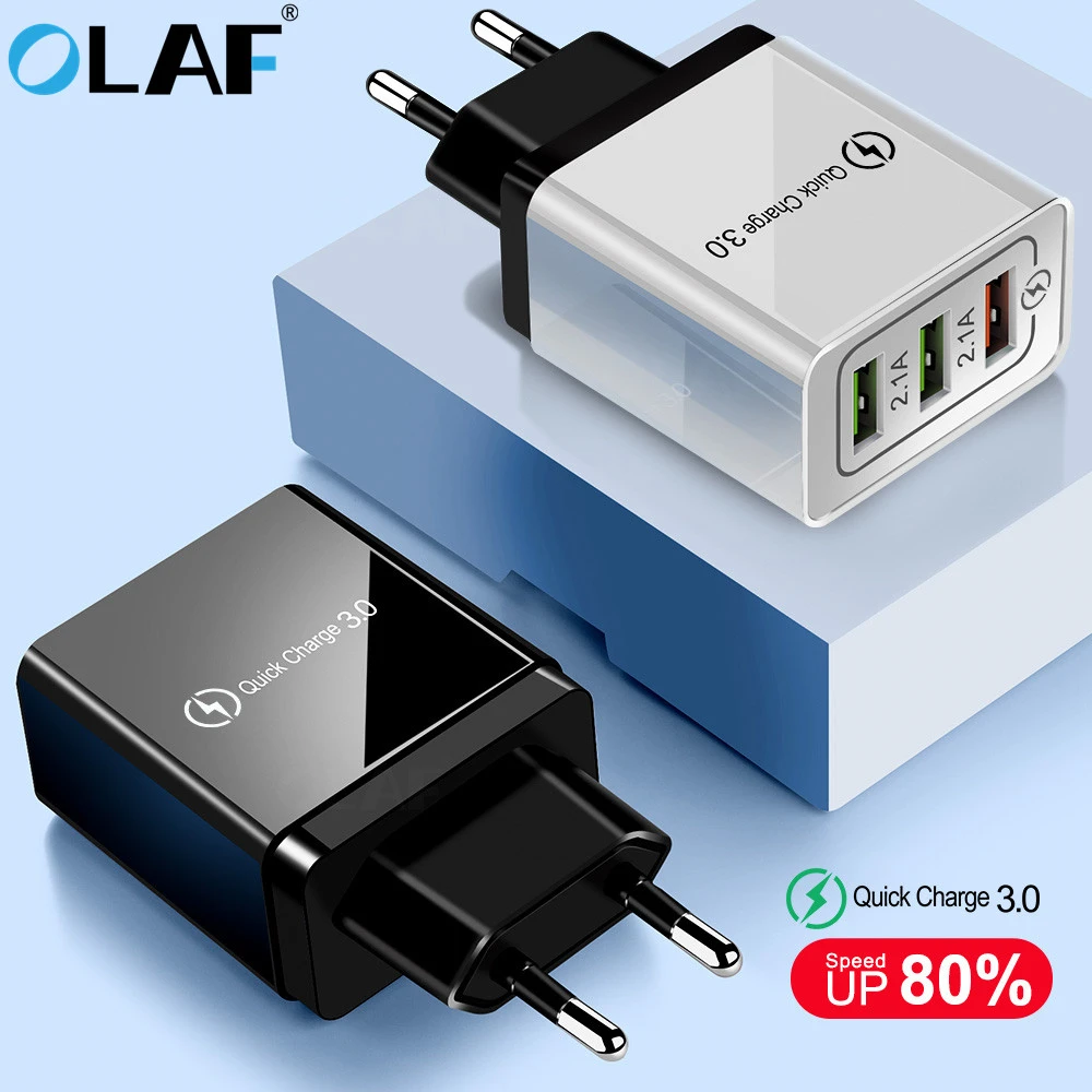 Olaf USB Charger quick charge 3.0 for iPhone X 8 7 iPad Fast Wall Charger for Samsung S9 S20 Xiaomi mi 10 9 Mobile Phone Charger