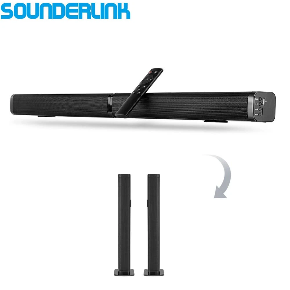 Sounderlink Wireless Detachable Bluetooth TV Soundbar Speaker Home Theater Sound Bar Support Optical SPDIF AUX IN