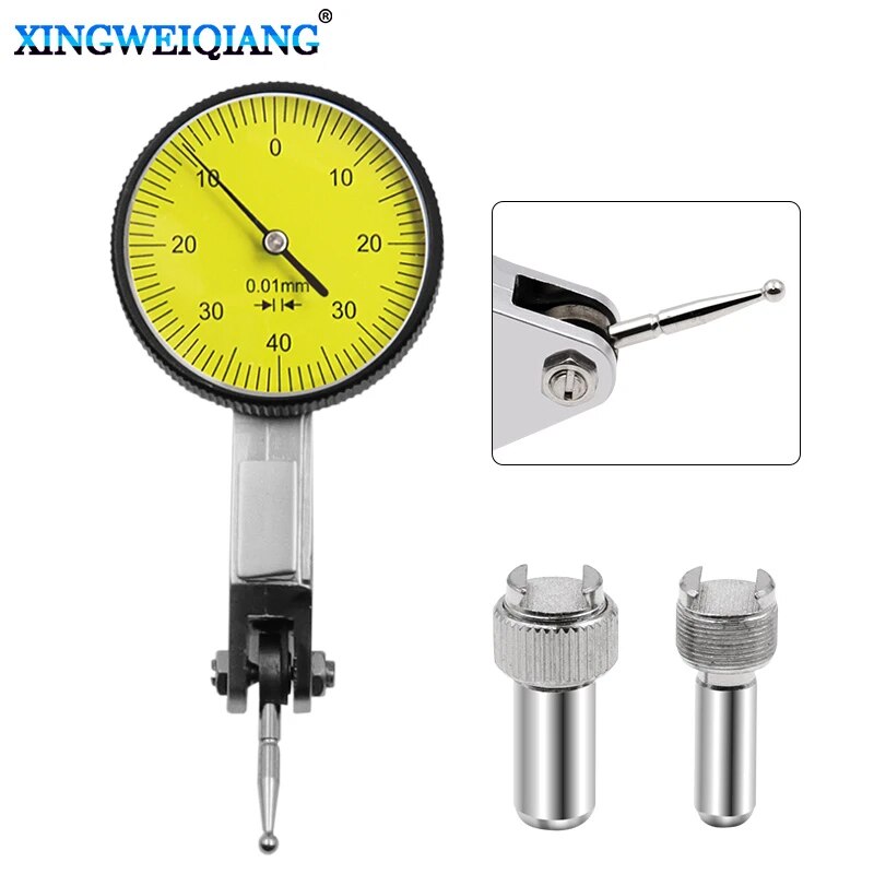 Accurate Dial Gauge Test Indicator Precision Metric with Dovetail Rails Mount 0-4 0.01mm Measuring Instrument Tool