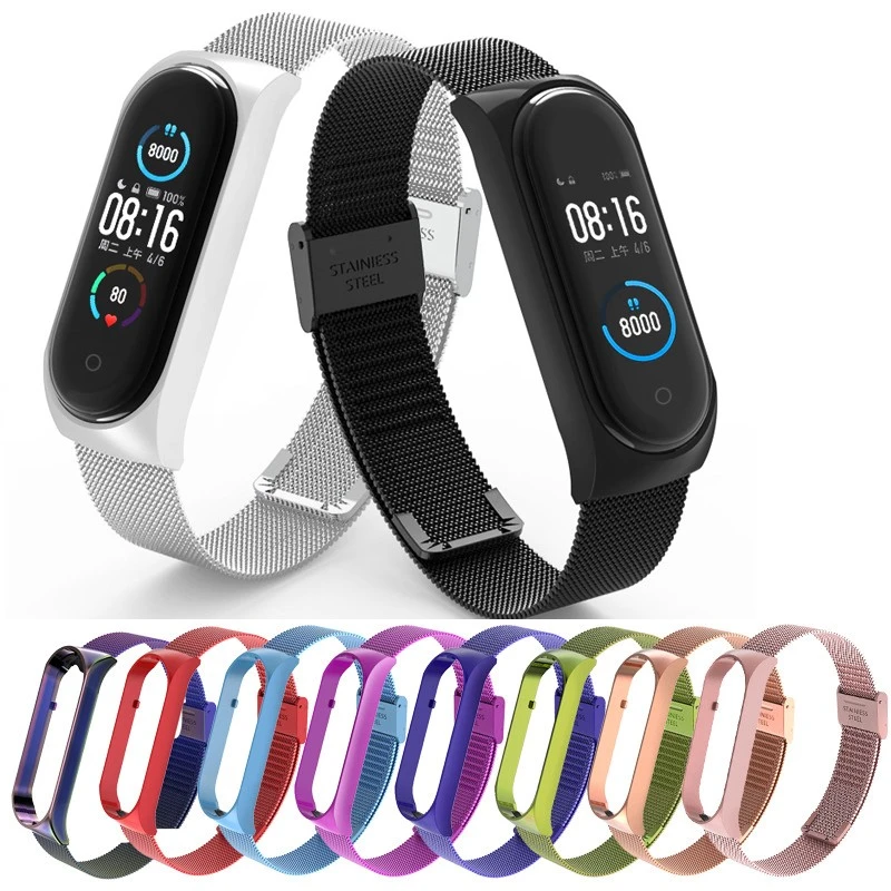 Smart Watch Bracelet Strap For Xiaomi Mi band 6 5 Metal Steel Wrist Band Replacement Straps Waterproof and Adjustable
