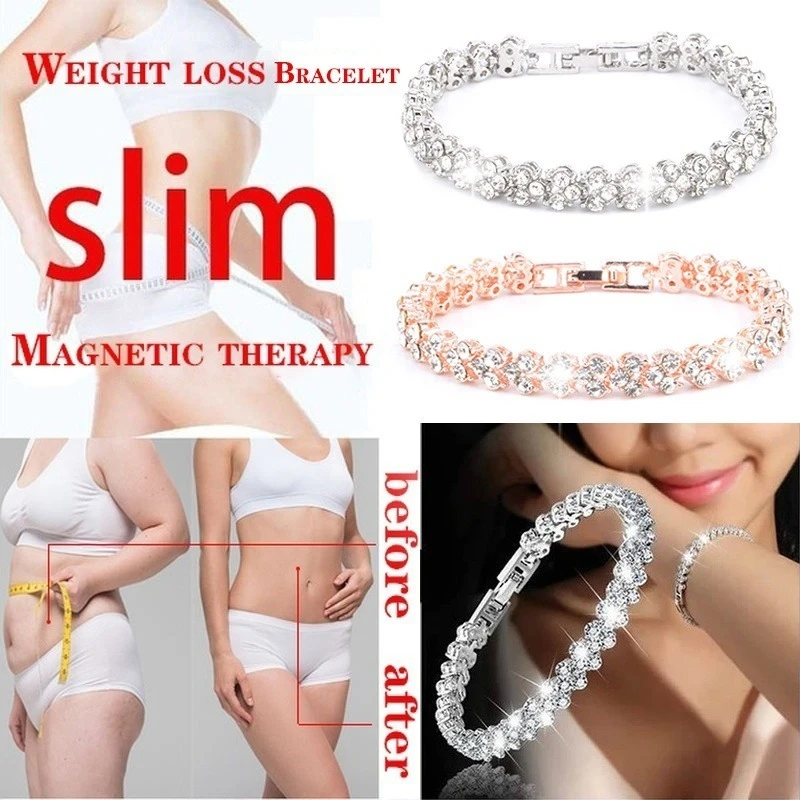 New Fashion Women's Crystal Diamond Bracelet Gold and Silver Rose Gold Bracelet Weight Loss Magnetic Therapy Bracelet