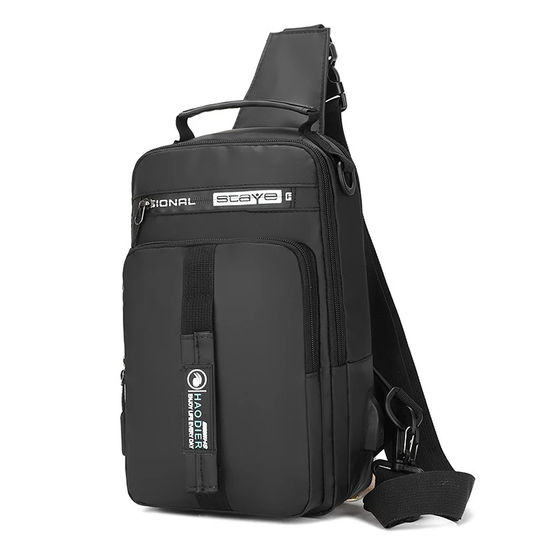 Men Multifunction USB Shoulder Bag Crossbody Cross Body Sling Chest Bags Waterproof Travel  Pack Messenger Pack For Male