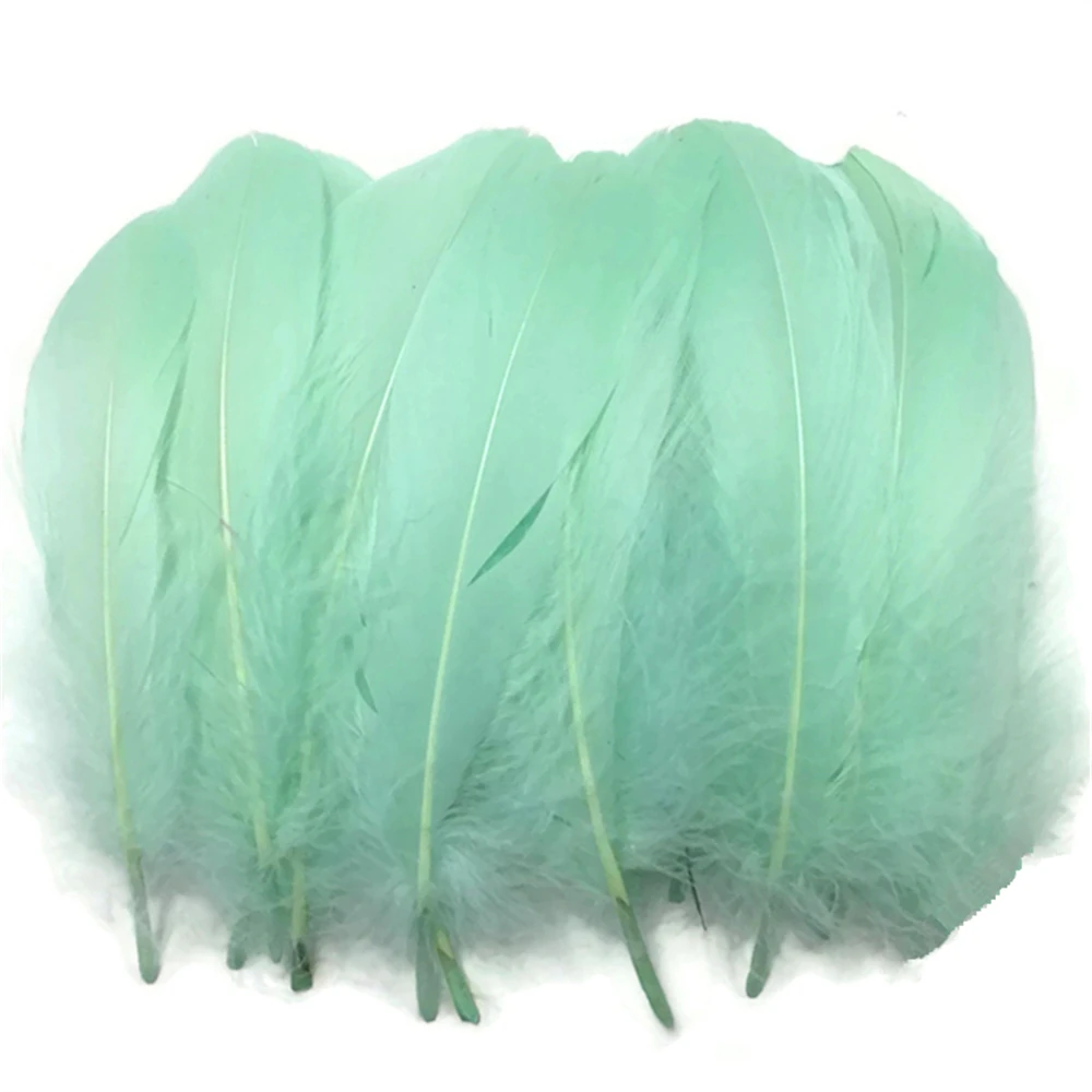 Nature Peppermint Green Goose Nagoire Feathers for crafts plumes 5-7inch/13-18CM Jewelry Clothing Accessories Wedding decoration