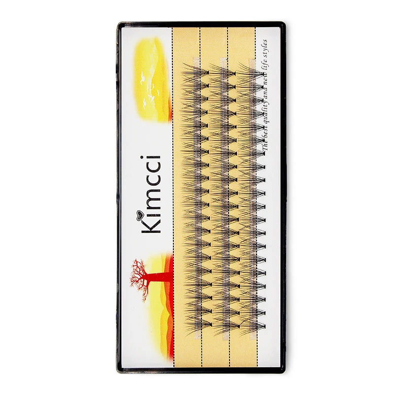 Kimcci 60knots/Case Natural False Eyelash Extension Makeup 10D Mink Individual Faux Eye Lashes Professional Fake Grafting Cilias