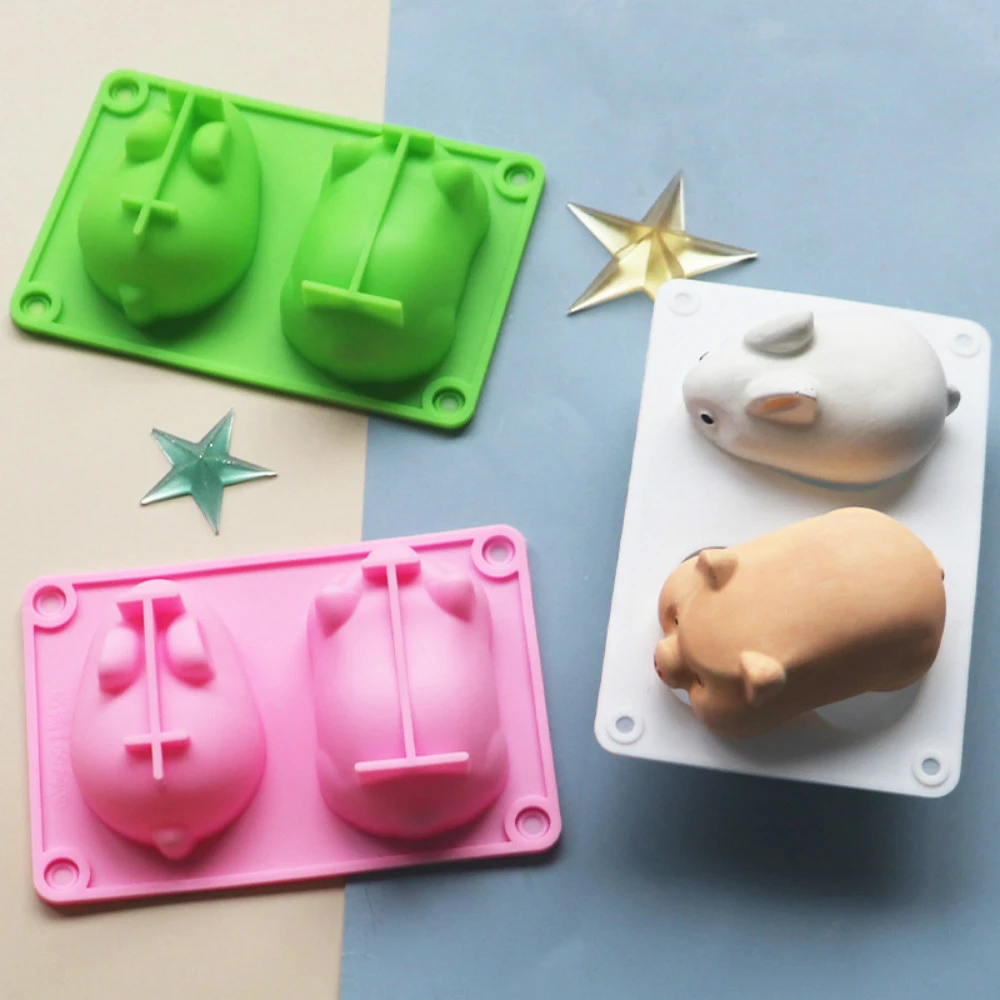 2020 New 3D DIY Baking Tools Non-stick Silicone Cake Mold rabbit Pig Shapes Chocolate Mold for Pastry Pudding Jelly