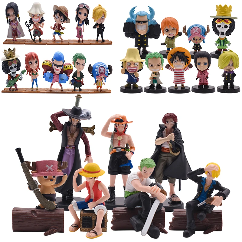 One Piece Figure Set Monkey D Luffy Zoro Ace Sanji Anime PVC Action Figures Collectible Model Dolls Toys Full set For boy gifts
