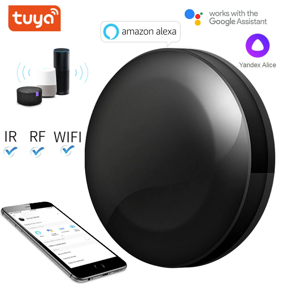 TUYA WIFI+IR+RF Universal Smart Remote Voice Control Alexa Google HOME Smart Home Smart Home Automation Support DOOYA