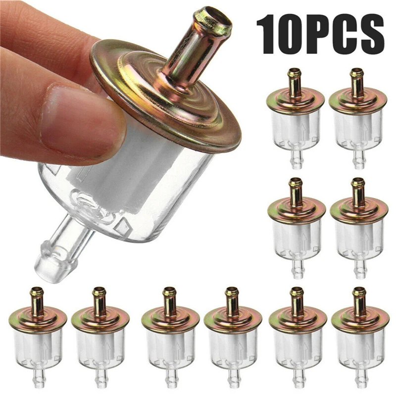 10Pcs Gas Fuel Filters for Motorcycle Moped Scooter Dirt Bike ATV Go Kart Universal RV's Inline Gas Fuel Line Oil Filters