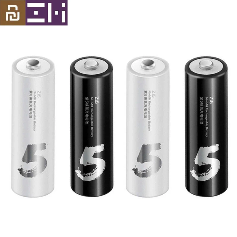 Bundle Sale 4Pcs/Lot Youpin ZMI ZI7 ZI5 AAA AA 700mAh 1800 mAh Rechargeable Ni-MH Battery Power Bank Battery Pack mihome H30