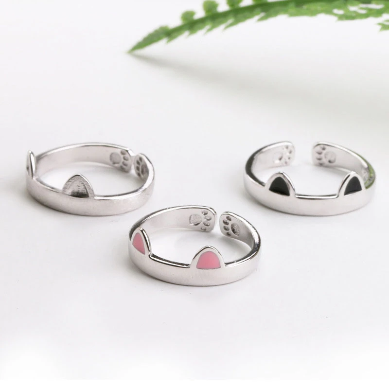 Ring Cat Ear Finger Ring Open Design Cute Fashion Ring  Jewelry  for Women Young Girl Child Gift Adjustable Ring Wholesal