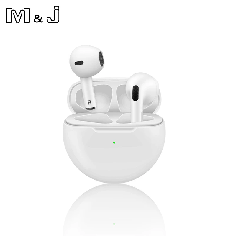 M&J Air Pro 6 TWS Bluetooth Headsets Wireless Earbud Gaming Mini Half in Ear Charging Case With Microphone For Sport Game Play