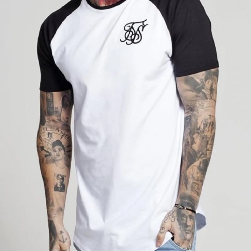 Men's tshirt Sik silk Short Sleeve t shirt Casual Fashion HipHop streetwear Silk Silk T-shirt men Top Tee