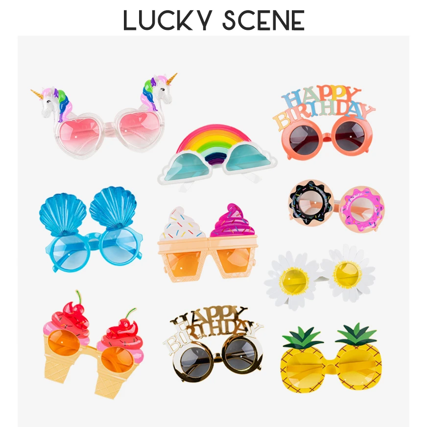 Funny Birthday Plastic Party Glasses Photo Booth Props Glasses Summer Party Supplies Kids Party Favors  S01058