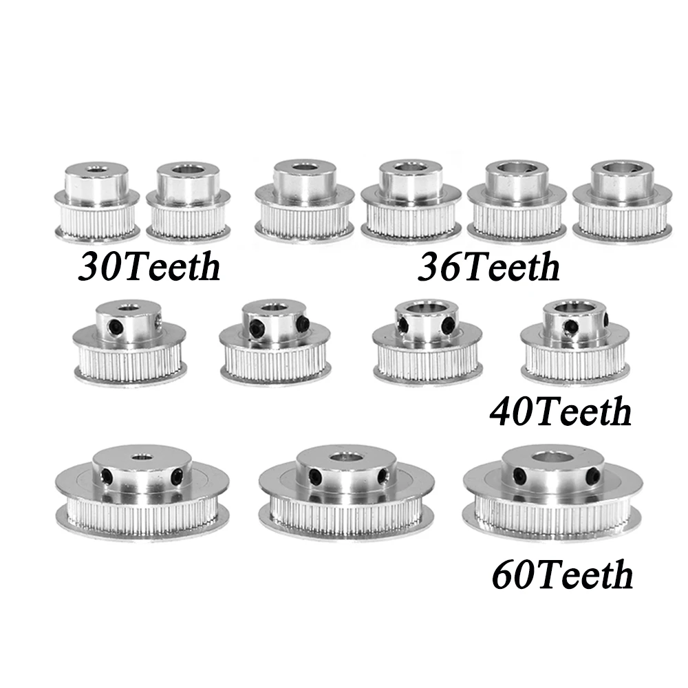 1pcs New GT2 Timing Pulley 30 36 40 60 Tooth Wheel Bore 5mm 8mm Aluminum Gear Teeth Width 6mm Parts For Reprap 3D Printers Part