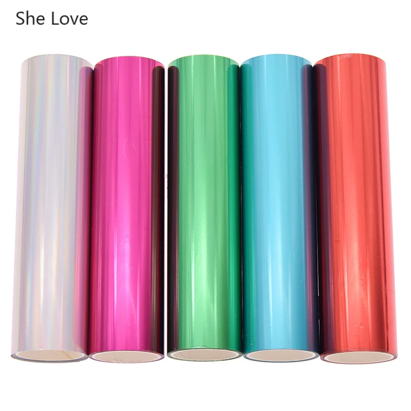 Chzimade 1Roll 3M 5M Holographic Hot Stamping Foil Paper Heat Transfer For Garment Leather Diy Handmade Crafts