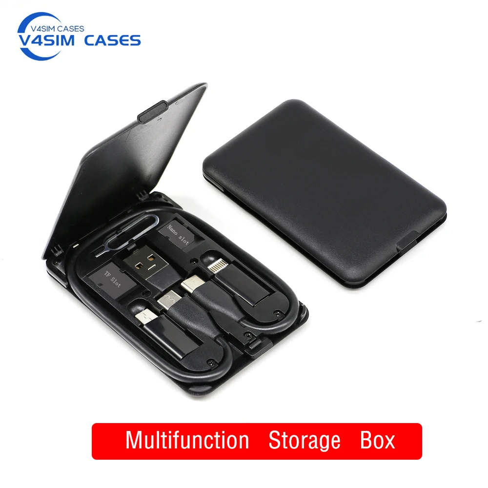 Urban Survival Card multi-function Data Line Conversion Head Charger Mobile Phone Holder Storage Bag SIM Kit