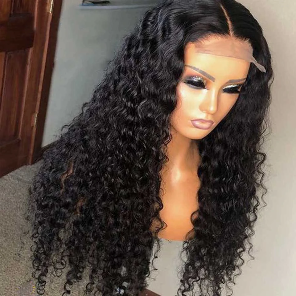 CHEAP Deep Wave Wig Transparent Lace Frontal Wigs Wet And Wavy Deep Curly Lace Front Human Hair Wigs Tpart Deep Wave Frontal Wig
