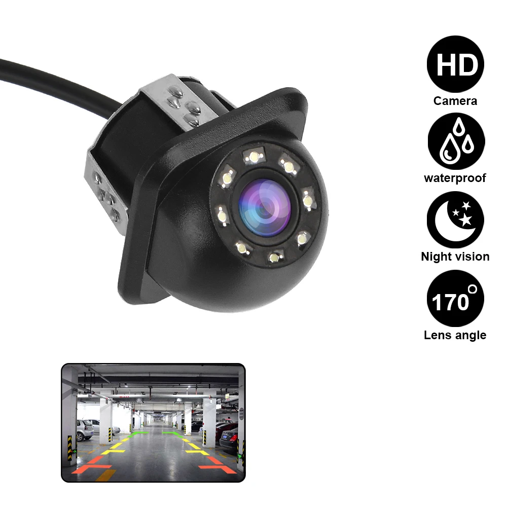 Car Reverse Camera Rear View PDC Parking Kit Set Auto Recoil HD Lens Fish Eye Night Vision Off Road 4x4 Automotive Accessories