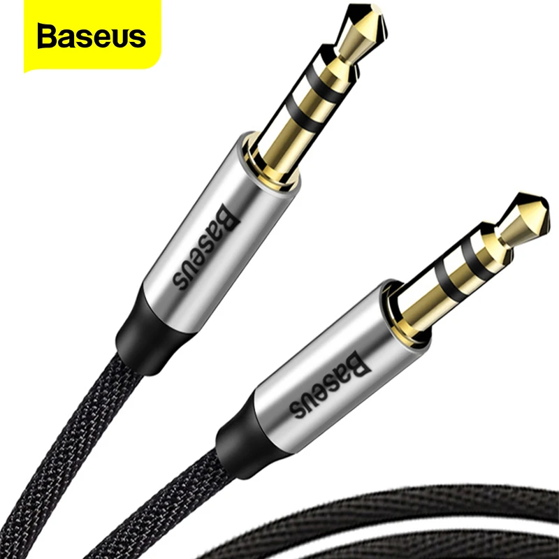 Baseus 3.5mm Jack Audio Cable Jack 3.5 mm Male to Male Audio Aux Cable For Samsung S10 Car Headphone Speaker Wire Line Aux Cord