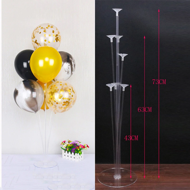 1Set Happy Birthday Balloons Air Balls Stand Stick Baloon Birthday Party Decoration Kids Adult Holder Ballons Accessories Arch