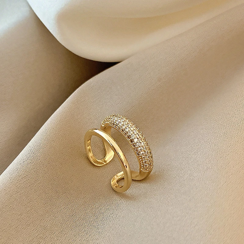 Korea's New Exquisite Geometric Simple Ring Fashion Temperament Versatile Open Ring Elegant Women's Jewelry