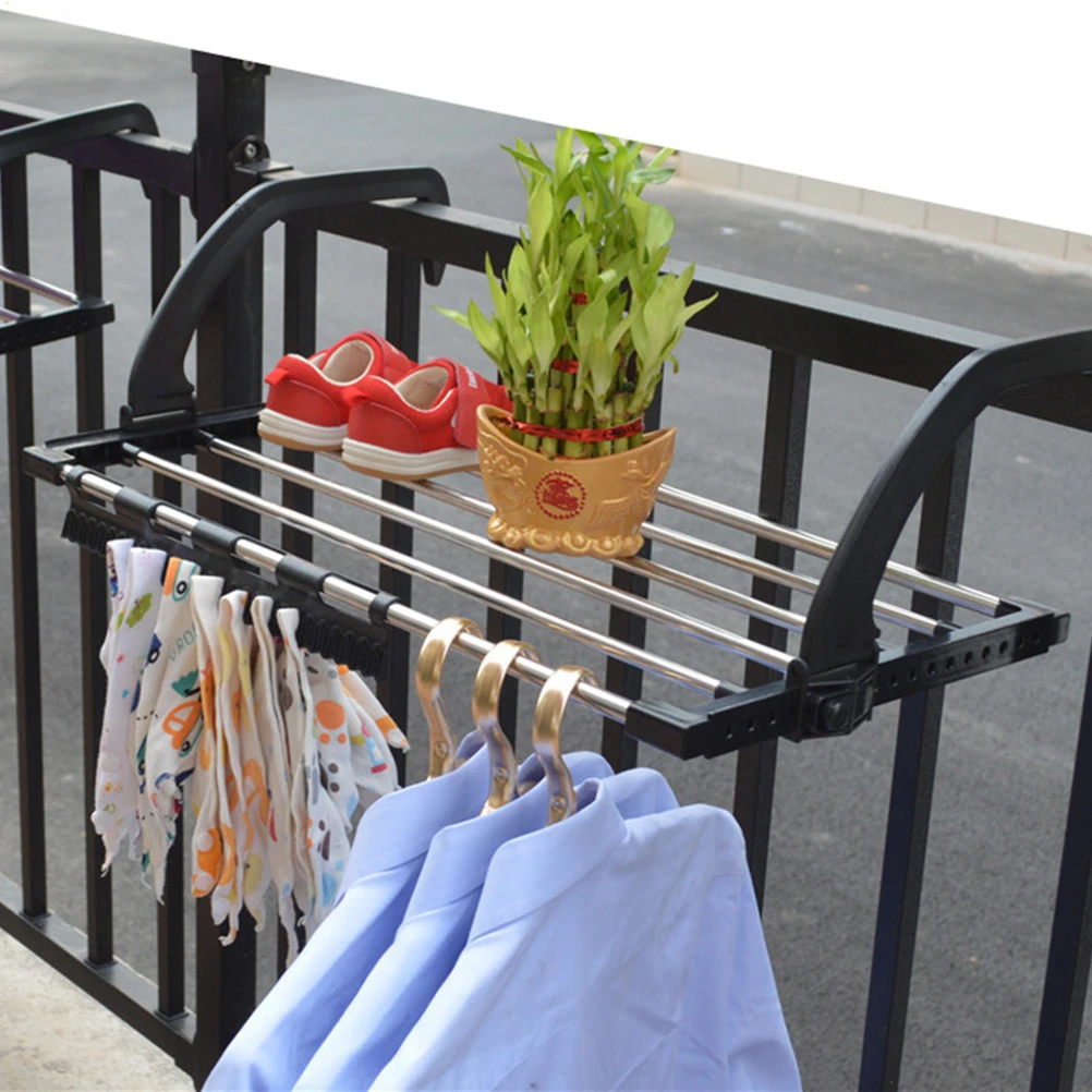 Balcony Drying Shoe Rack Folding Window Diaper Drying Rack Laundry Clothes Dryer, Indoor Towel Storage Rack Circular Tube