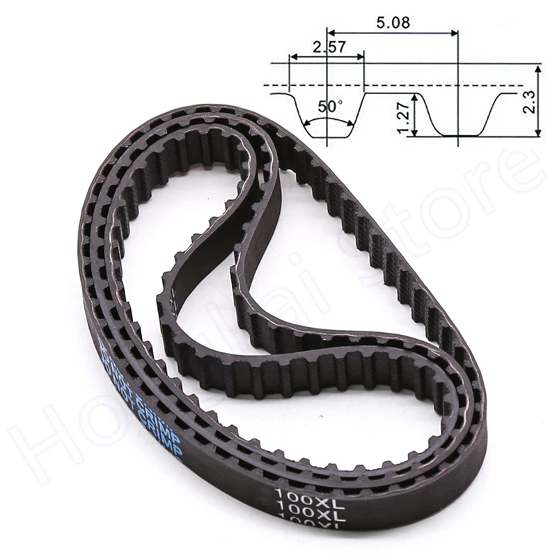 XL90 94 96 100 102 110 116 118 120 126 130 Closed Loop Rubber Timing Belt 5.08mm Pitch XL Synchronous Belt 10mm Width