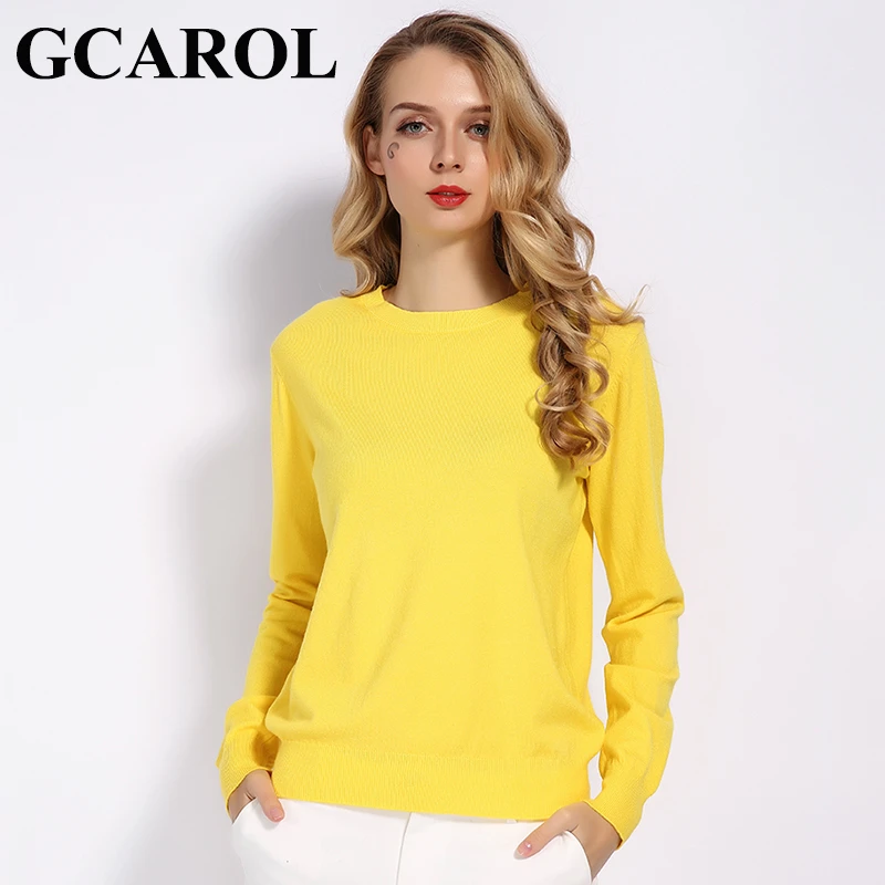 GCAROL Women Candy Knit Jumper Women 30% Wool Slim Sweater Spring Autumn WInter Soft Stretch Render Knit Pullover Knitwear S-3XL