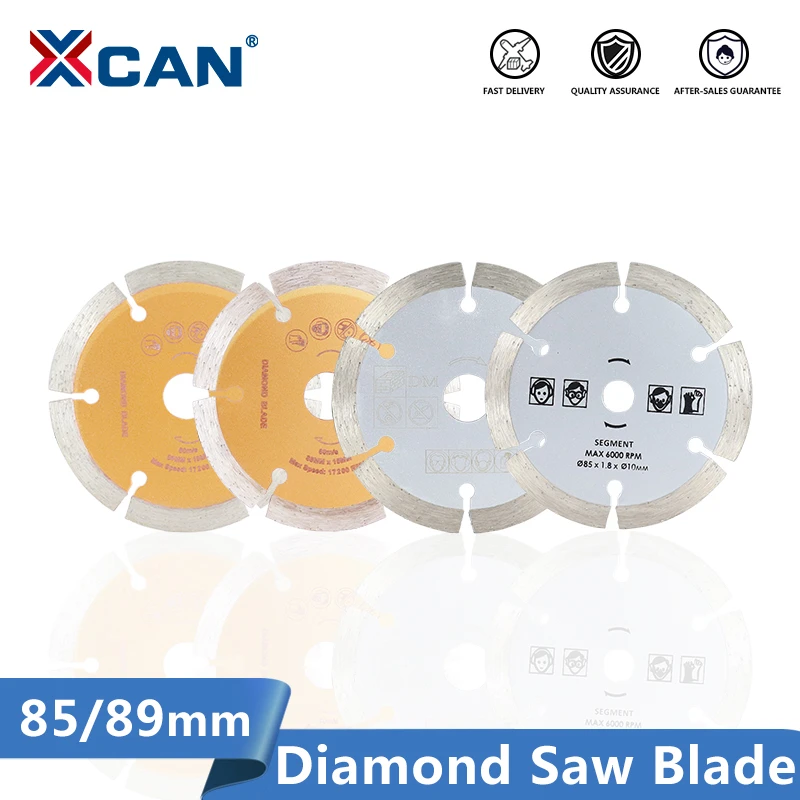 XCAN Diamond Saw Blade 85/89/115mm Dry-Cut Diamond Cutting Disc for Cut Concrete Ceramic Brick Marble Stone Circular Saw Blade