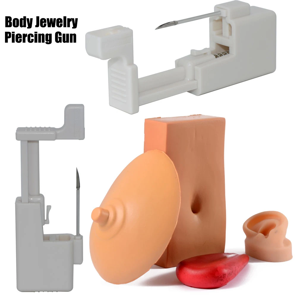 Disposable Sterile Body Jewelry Piercing Gun Unit Nipple Ring Tongue Bar Navel  Ring Labret Piercer Kit Piercing Tool