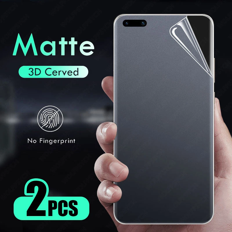 2PCS Matte Hydrogel Film For Huawei P40 P30 P20 Mate 40 30 20 Honor 20 10 10i 8X 9X Pro Lite Purple Green Light Screen Protector